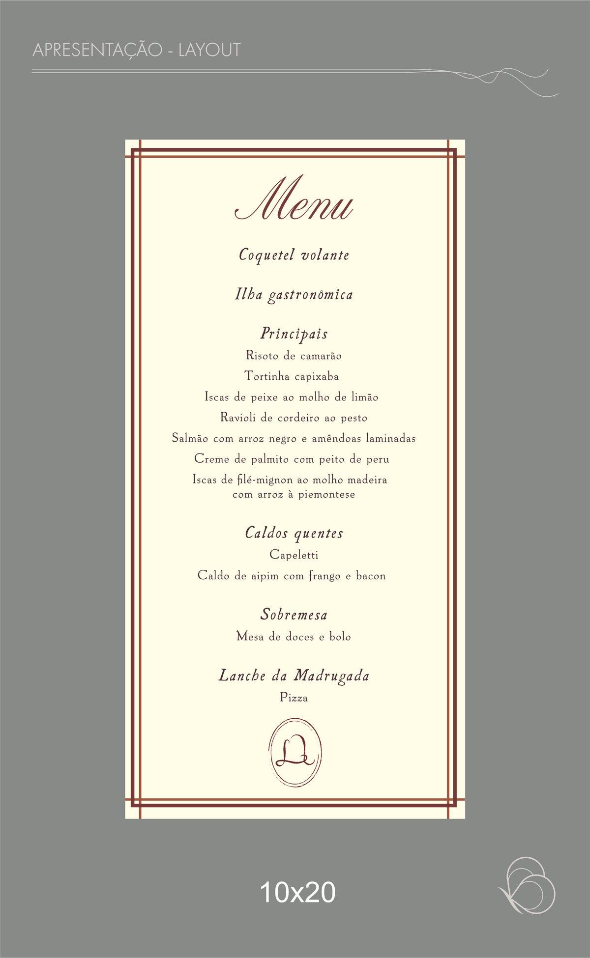 Menu Clássico de Mesa